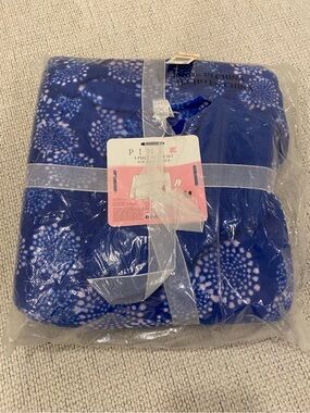 PINK Victoria's Secret Royal Blue Plush 3-Piece Pajama Set
